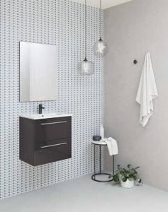 Bathroom vanity STREET 20 in 2DR Gloss Anthracite