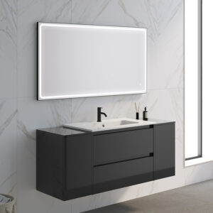 Bathroom vanity Sansa 56 in 1D 2DR 1D Gloss Anthracite