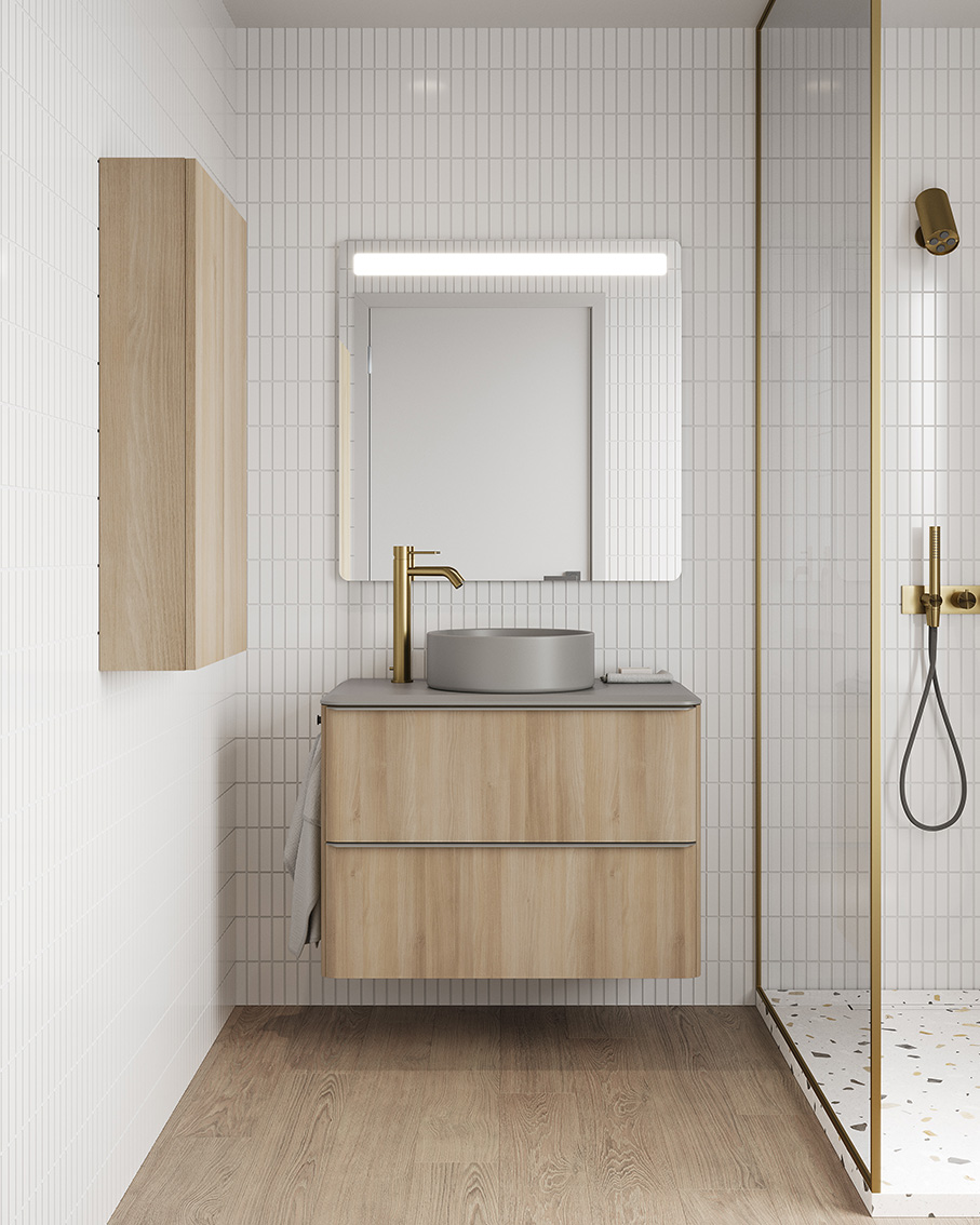 Bathroom vanity Dai 32 in 2DR Nordic Oak