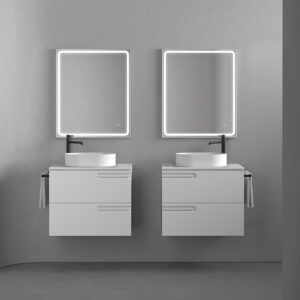 Bathroom vanity Econic 24 in 2DRR 24 in 2DRL Matt White