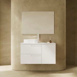 Bathroom vanity Econic 40 in 2DRL 1D Matt White