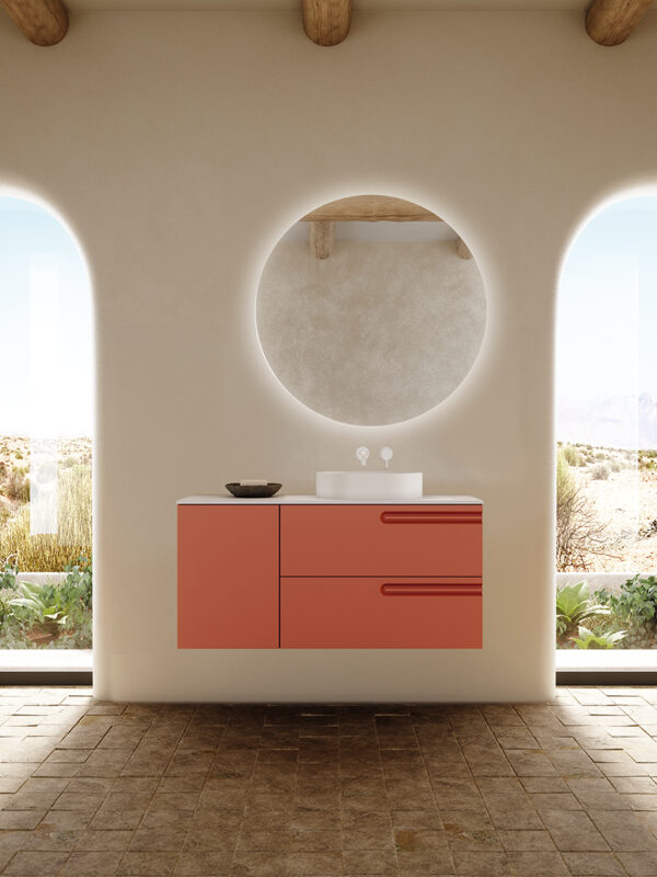 Bathroom vanity Econic 48 in 1D 2DRL Terracotta