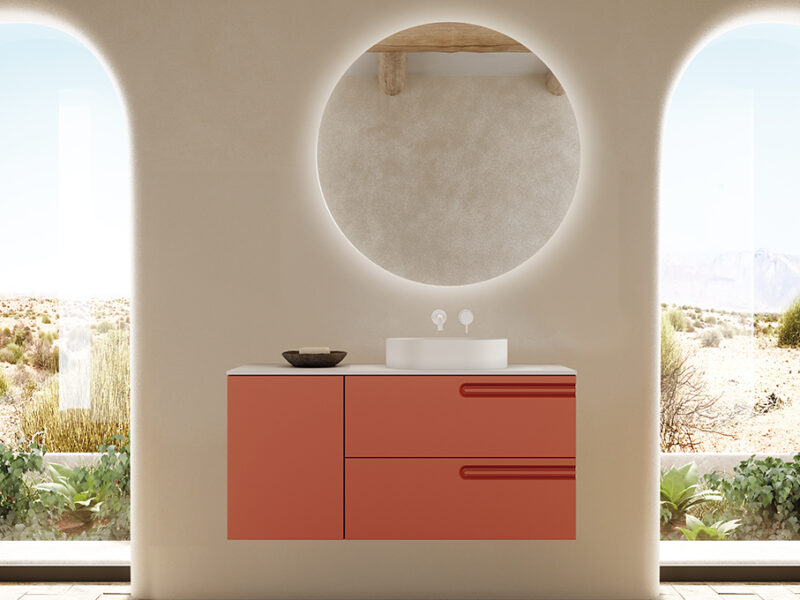 Bathroom vanity Econic 48 in 1D 2DRL Terracotta