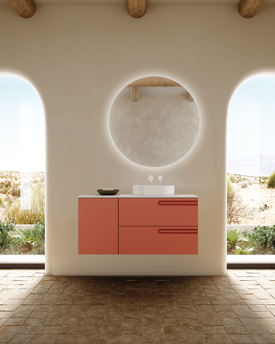 Bathroom vanity Econic 48 in 1D 2DRL Terracotta