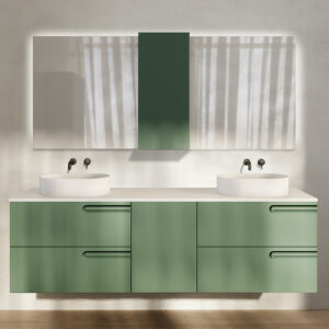 Bathroom vanity Econic 80 in 2DRL 1D 2DRL Forest Green