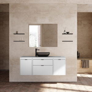 Bathroom vanity Logika 56 in 1WM 2DR 1WM White Pure