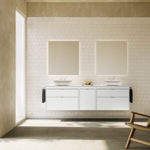 Bathroom vanity Logika 80 in 2DR 1WM 2DR White Pure